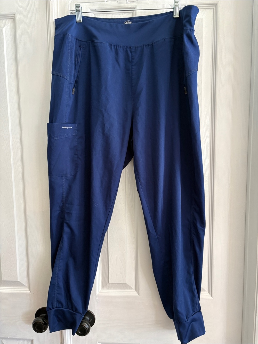 Healing Hands Navy Jogger Medical Doctor Nurse Scrub Pants Utility Pockets XL